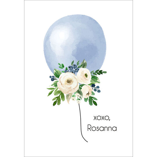 Blue Floral Balloon Gift Stickers